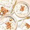 142 Pcs Bear Baby Shower Party Supplies – Tableware Set for 20 Guests (Brown, Gold, Silver)